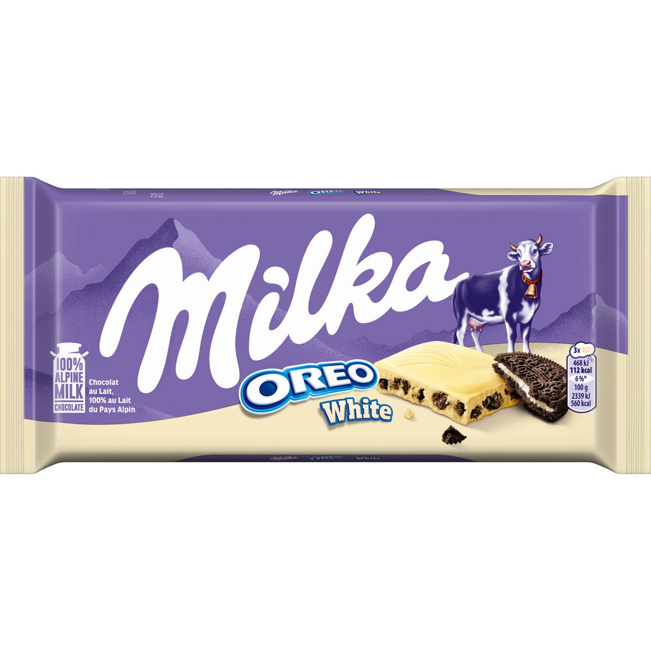 MILKA Witte chocoladereep met Oreo (100 g)