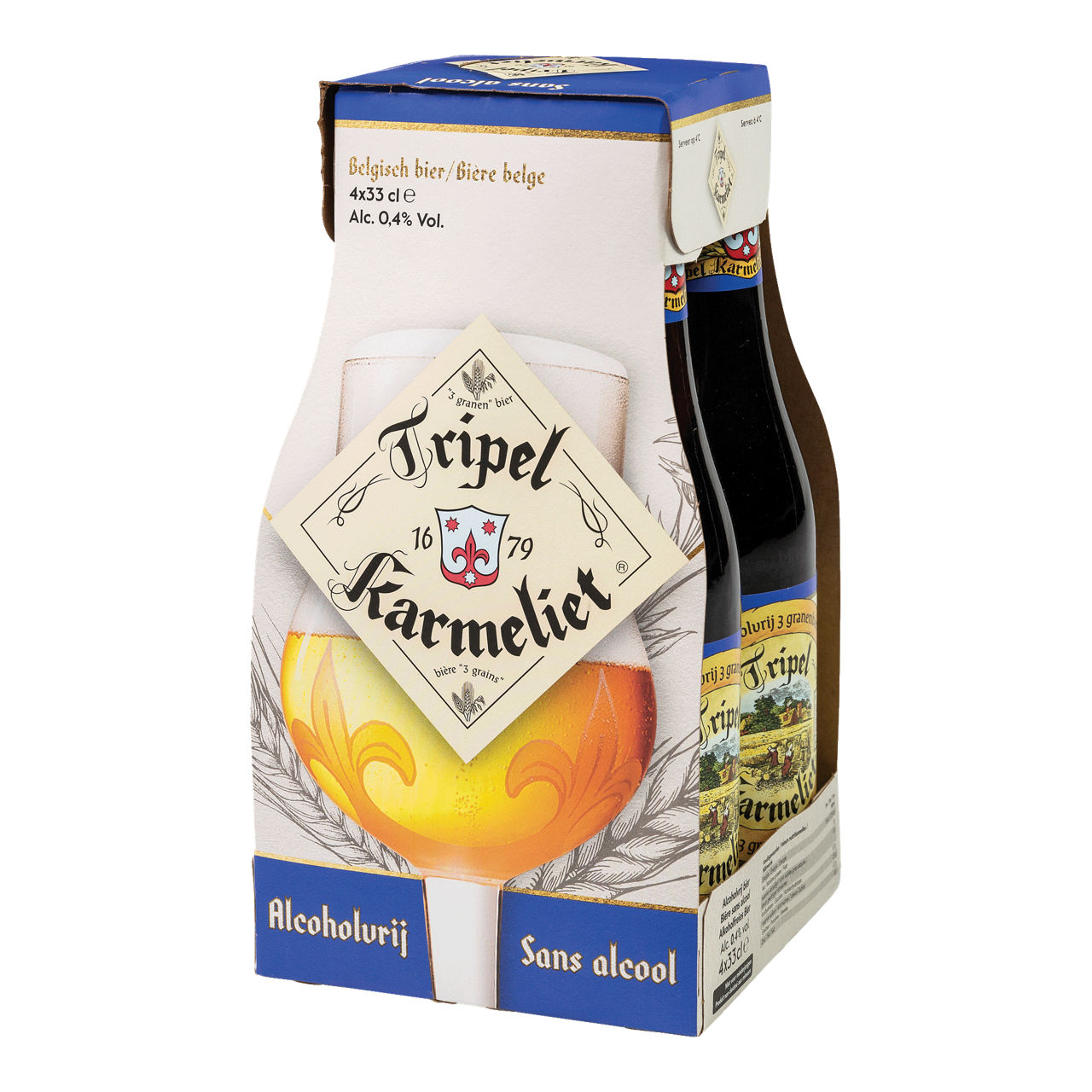 TRIPEL KARMELIET Alcoholvrij blond bier, 4 st. (2 x (4 x 33 cl))