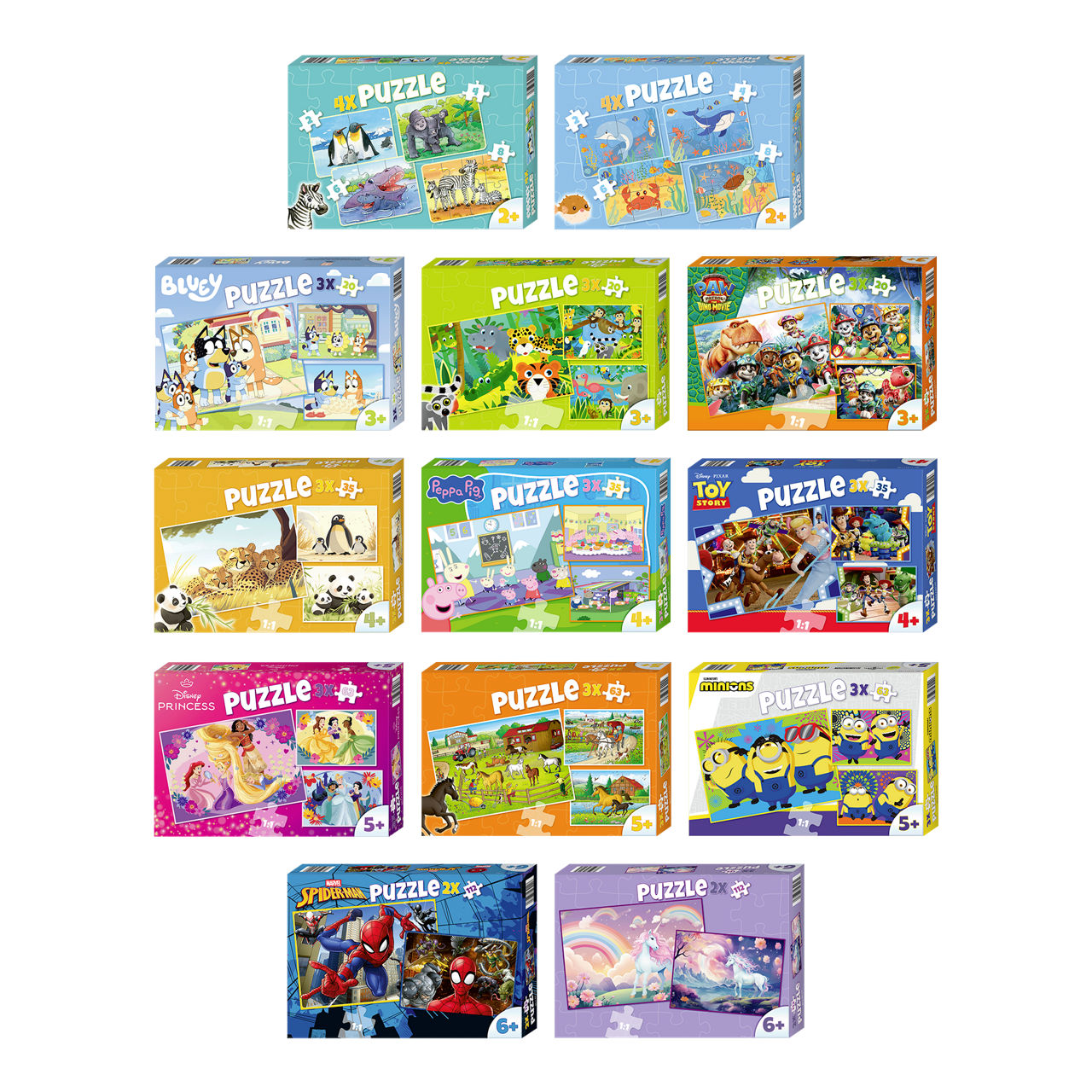 DISNEY/MINIONS/PEPPA PIG/PAW PATROL Puzzel