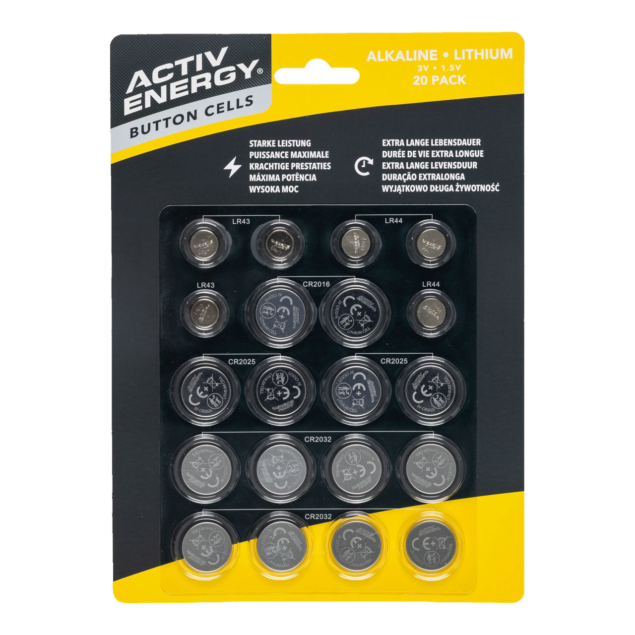 ACTIV ENERGY Knoopcelbatterijen, 20 st.