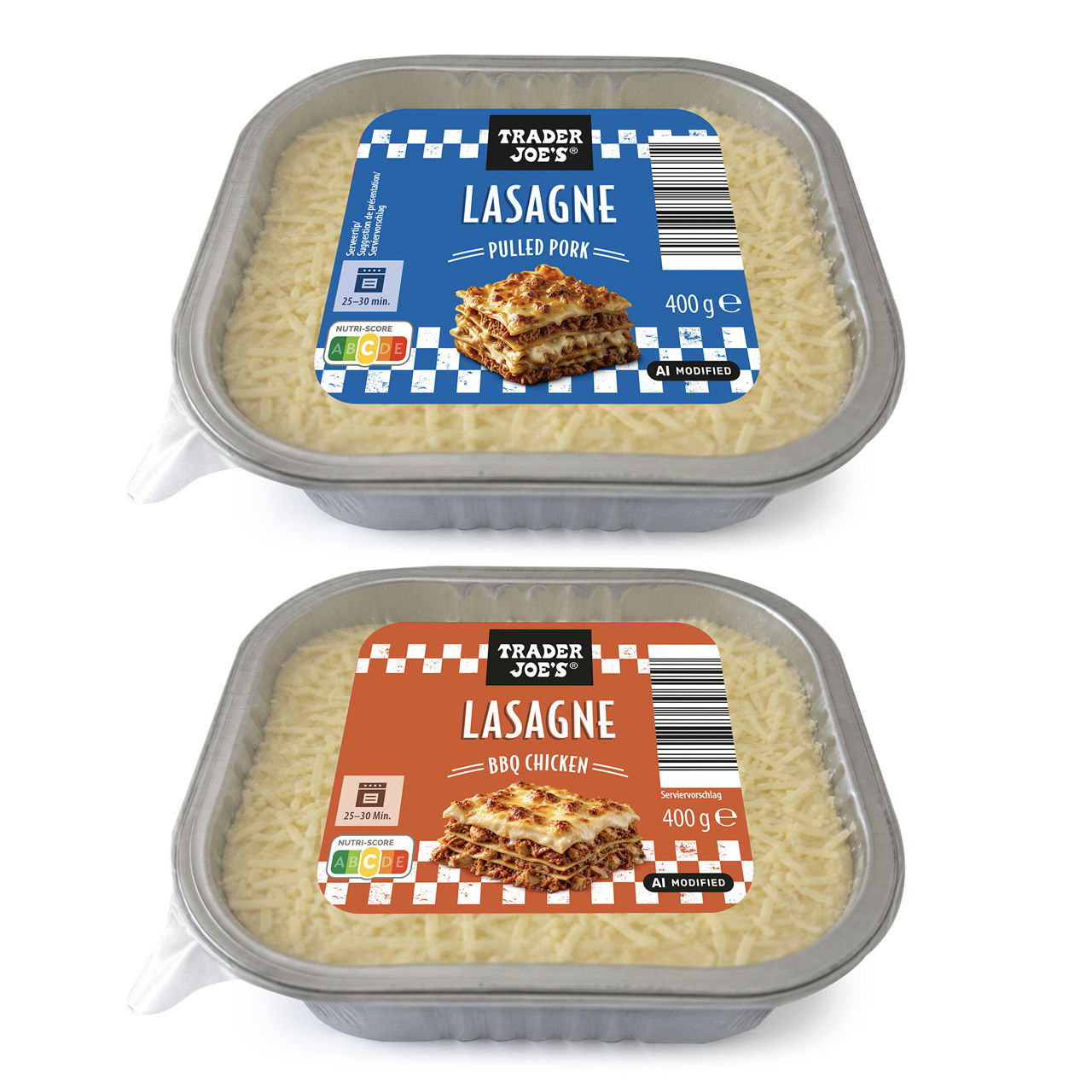 TRADER JOE'S Lasagne pulled pork of BBQ chicken (400 g)