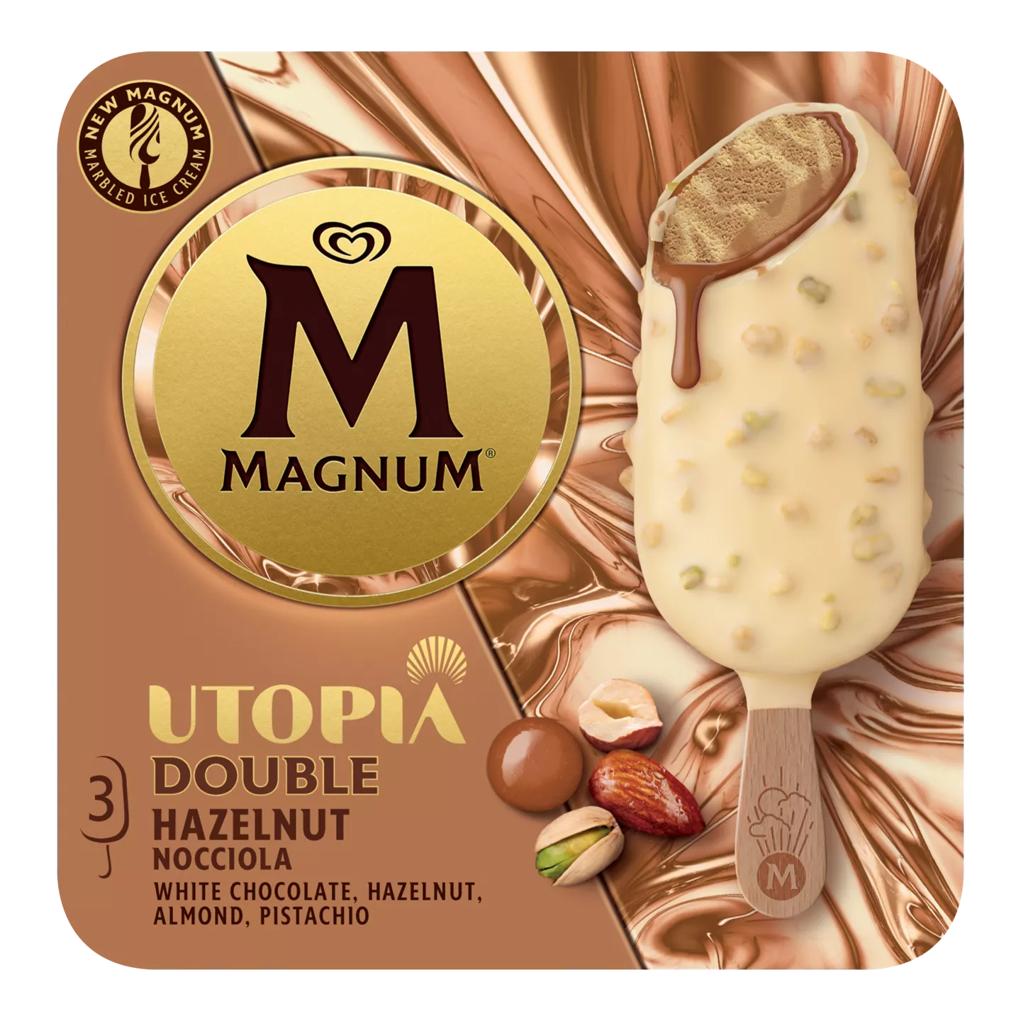 Magnum Utopia double hazelnut, 3 st