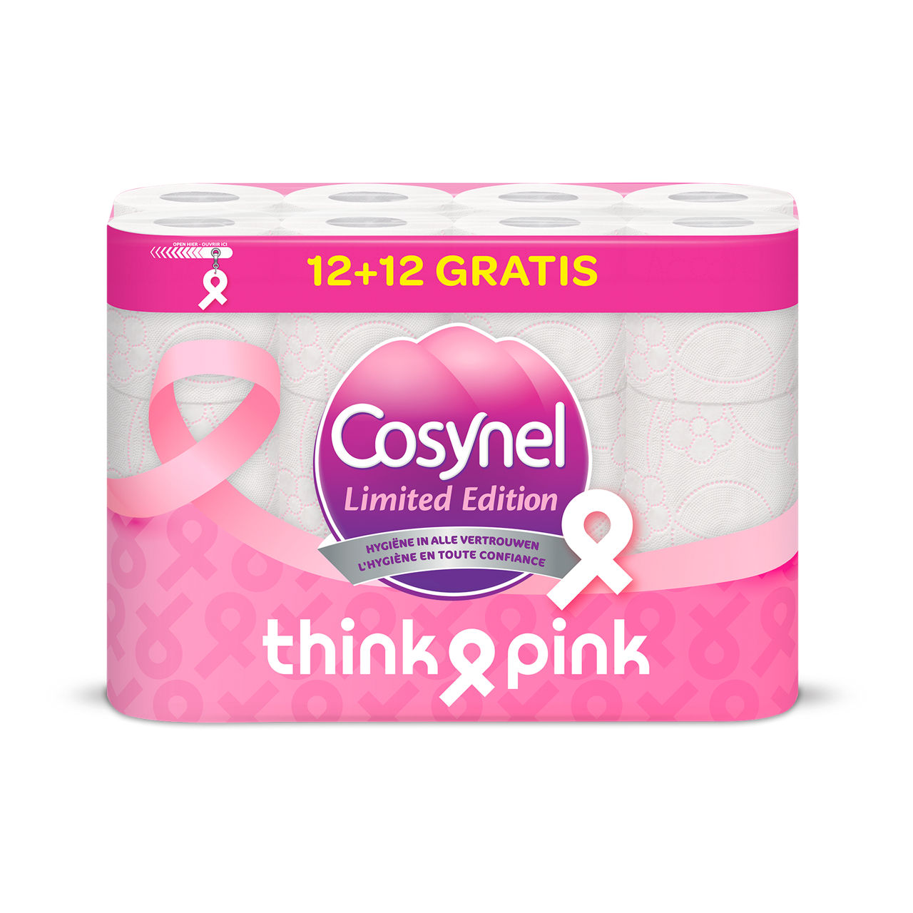 COSYNEL Think pink-toiletpapier, 24 st.