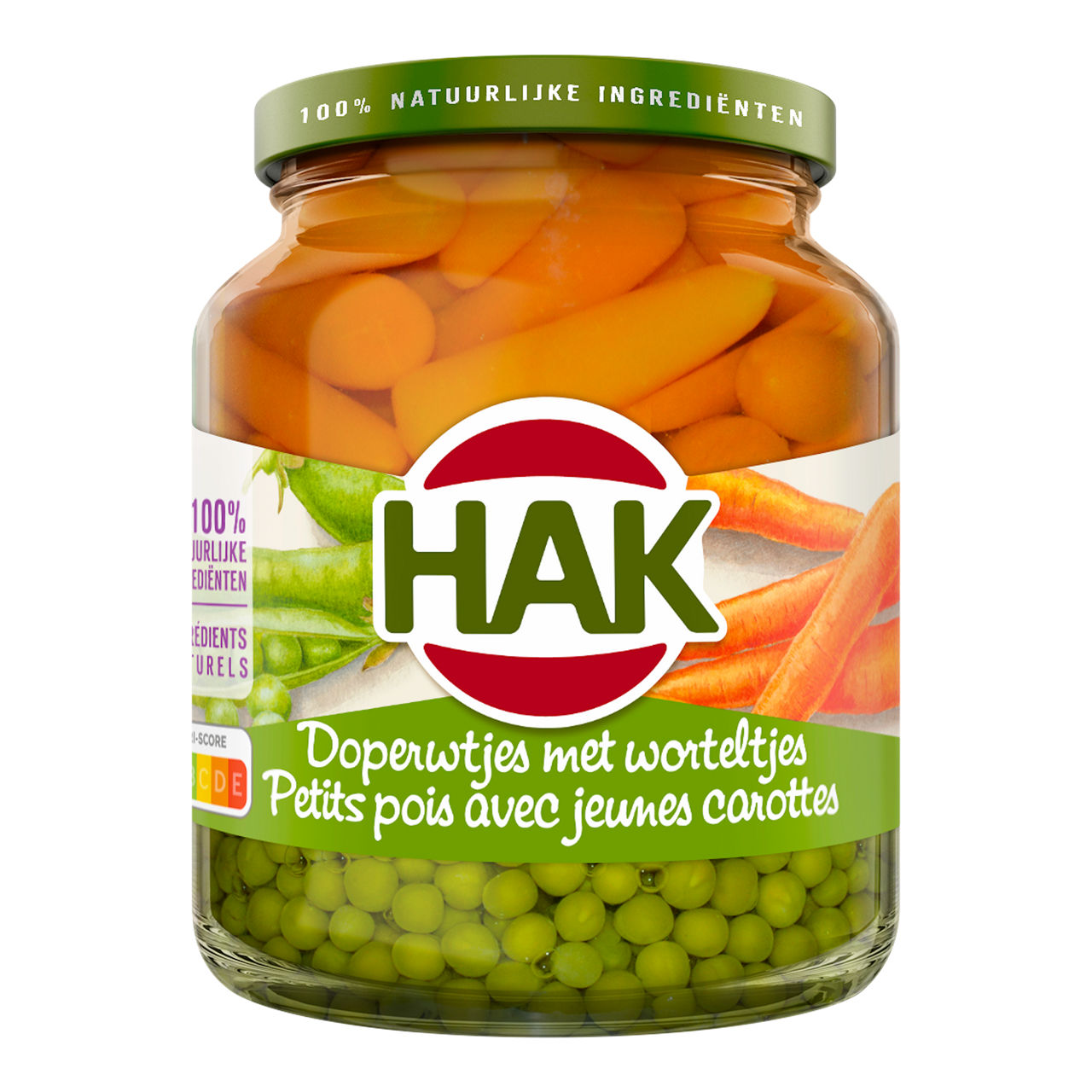 HAK Doperwten met worteltjes (450 g)