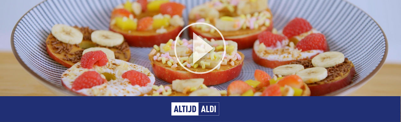 Appeldonut met pindakaas