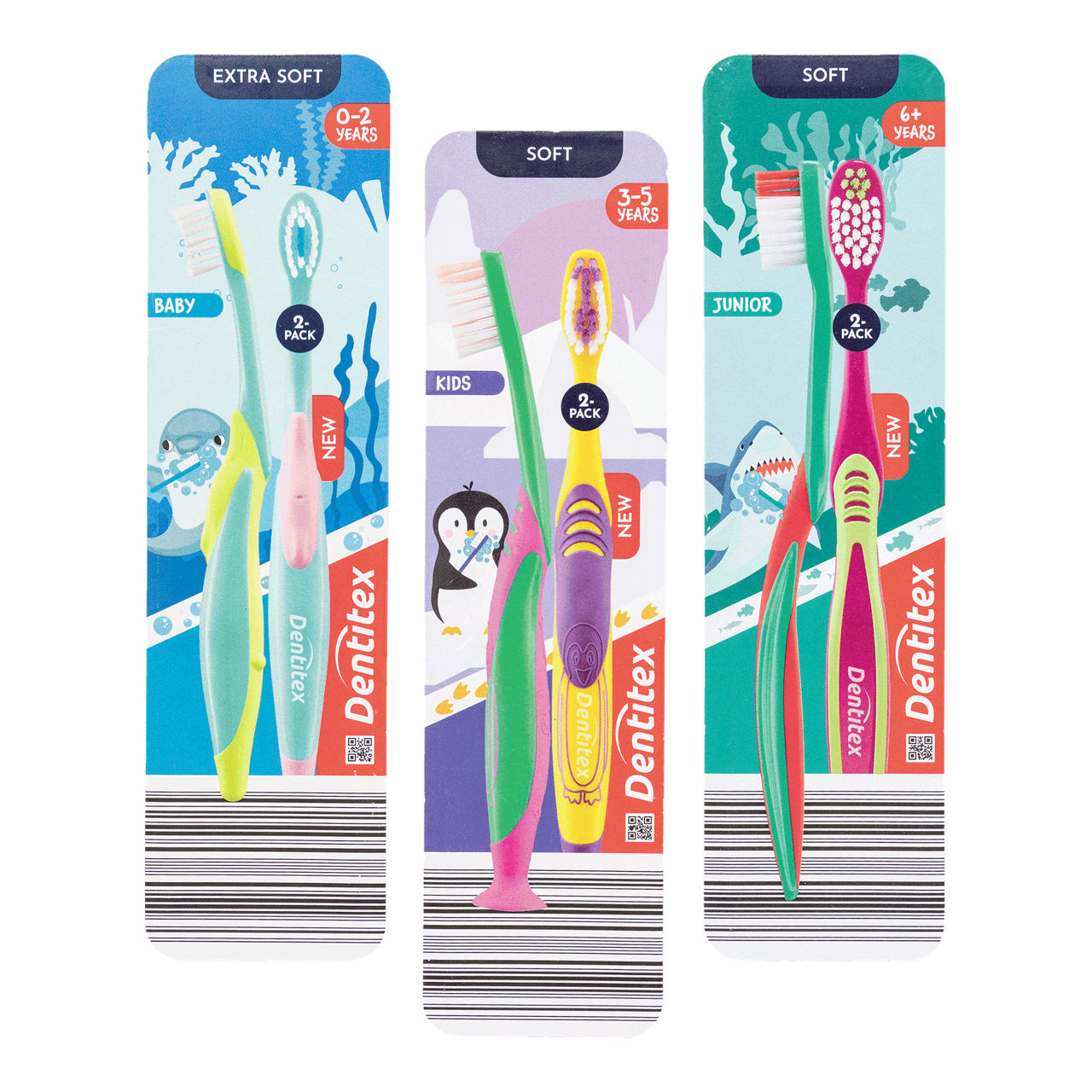 DENTITEX® Tandenborstels voor kinderen, 2 st.