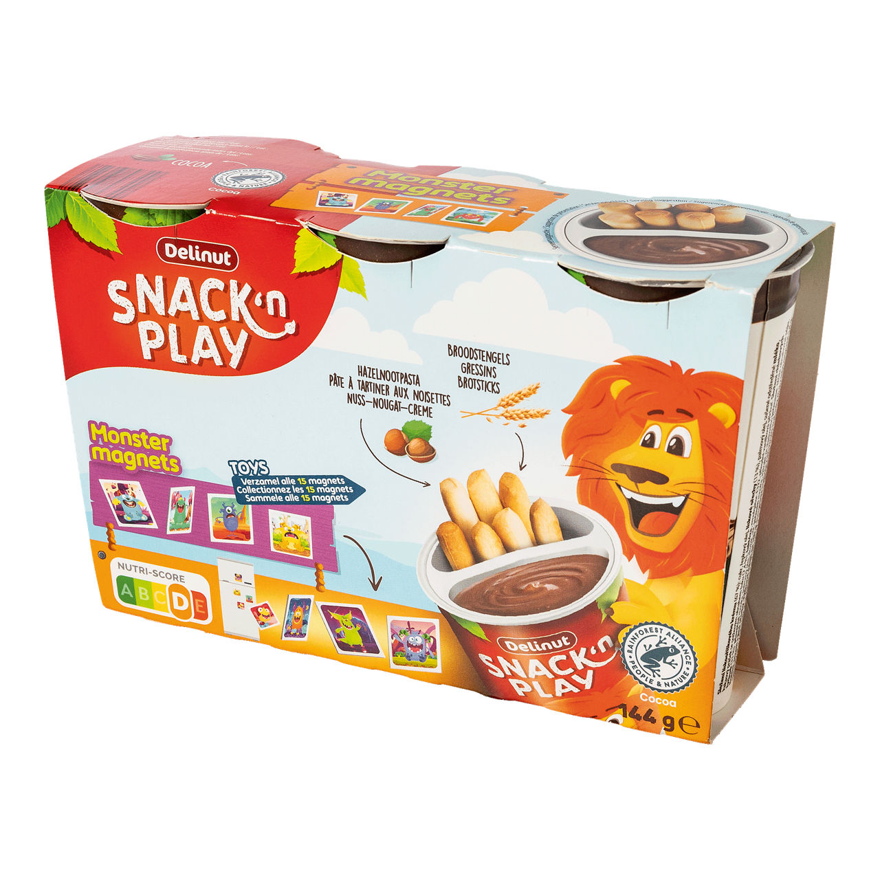 DELINUT® Hazelnootpasta met grissini, 3-pack