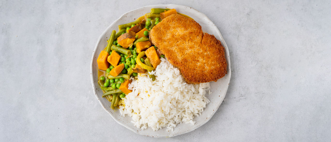 Japanse groentecurry met vegan schnitzel - ALDI Supermarkten