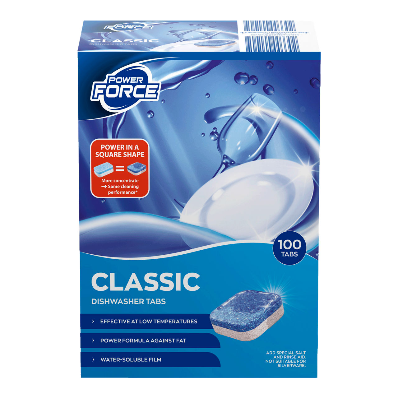 POWER FORCE Vaatwastabletten classic, 100 st. (100 wasbeurten, per pak)