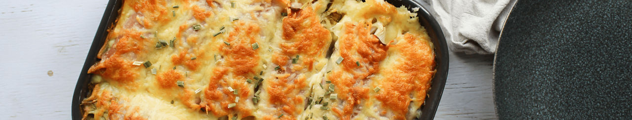 Witlof ovenschotel met ham en kaas ALDI