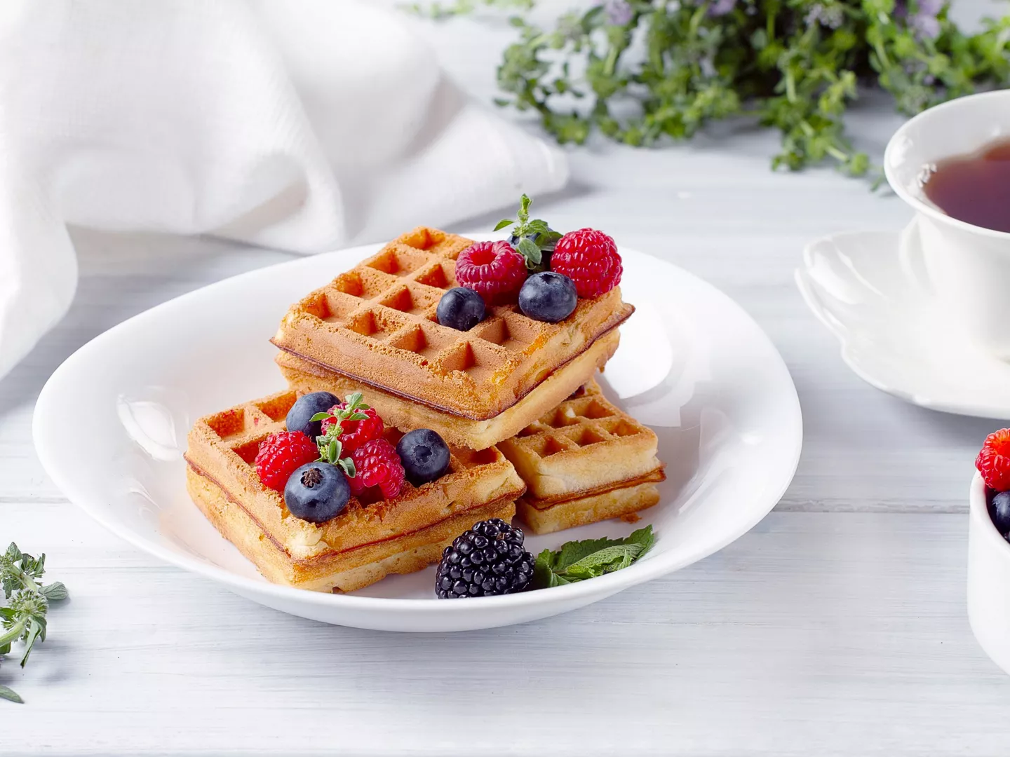 Gofres belgas caseros frutos del bosque