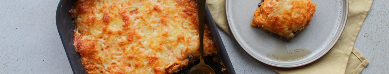 Ovenschotel met zoete aardappelpuree ALDI