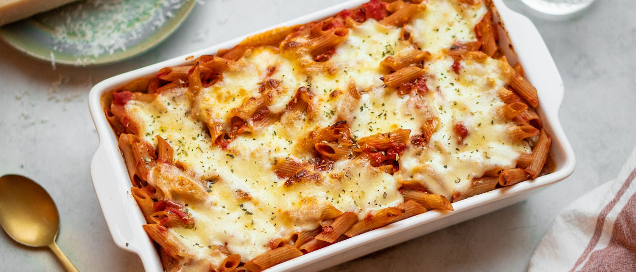 Vegetarische ovenschotel met pasta bij ALDI