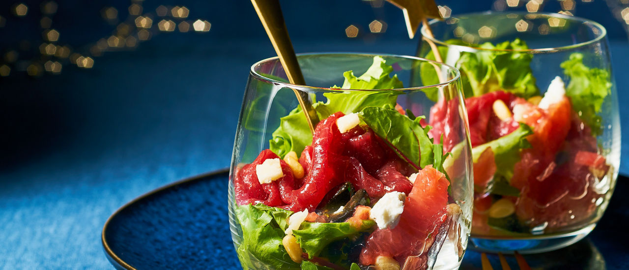 Carpaccio in een glaasje van ALDI