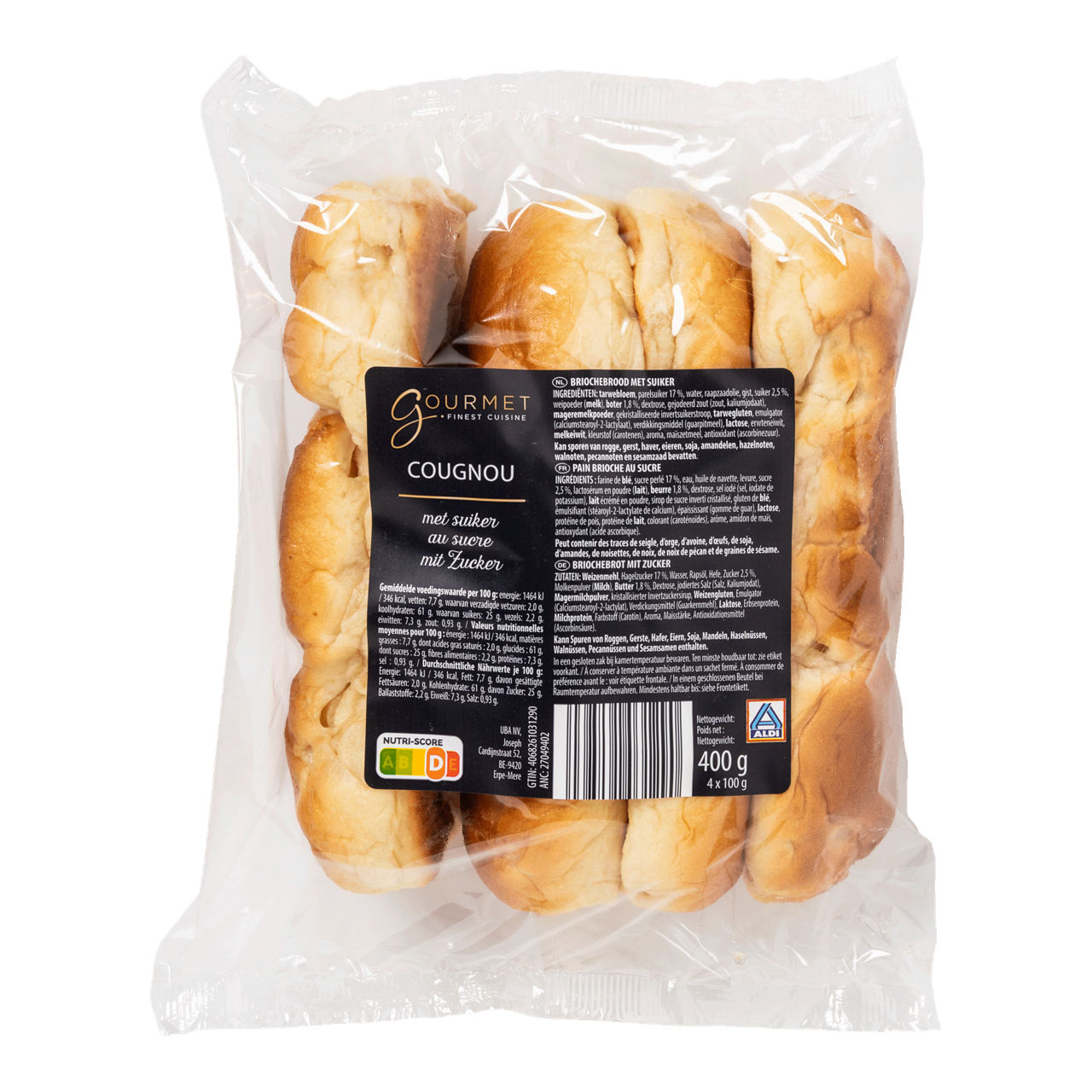 GOURMET FINEST CUISINE® Cougnou met suiker, 4 st.