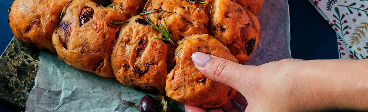 Vegan kerstboomborrelbrood