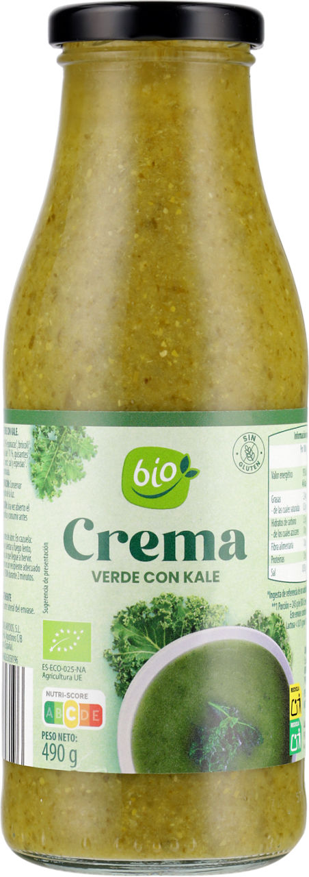 Crema verde con kale ecológica 490 ml