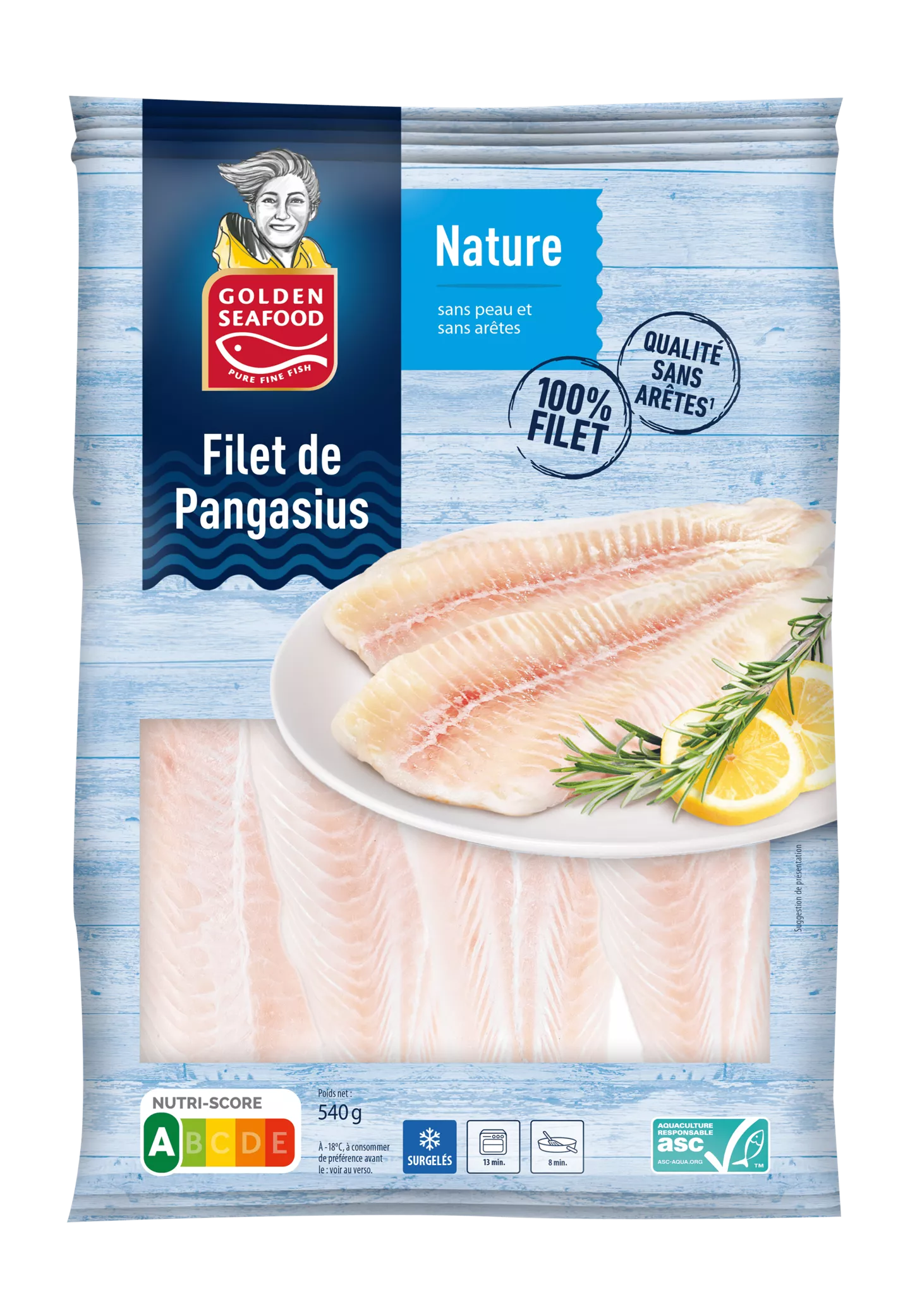 GOLDEN SEAFOOD® Filet de pangasius Filet de pangasius