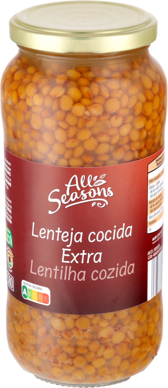 Lentejas cocidas extra 400 g