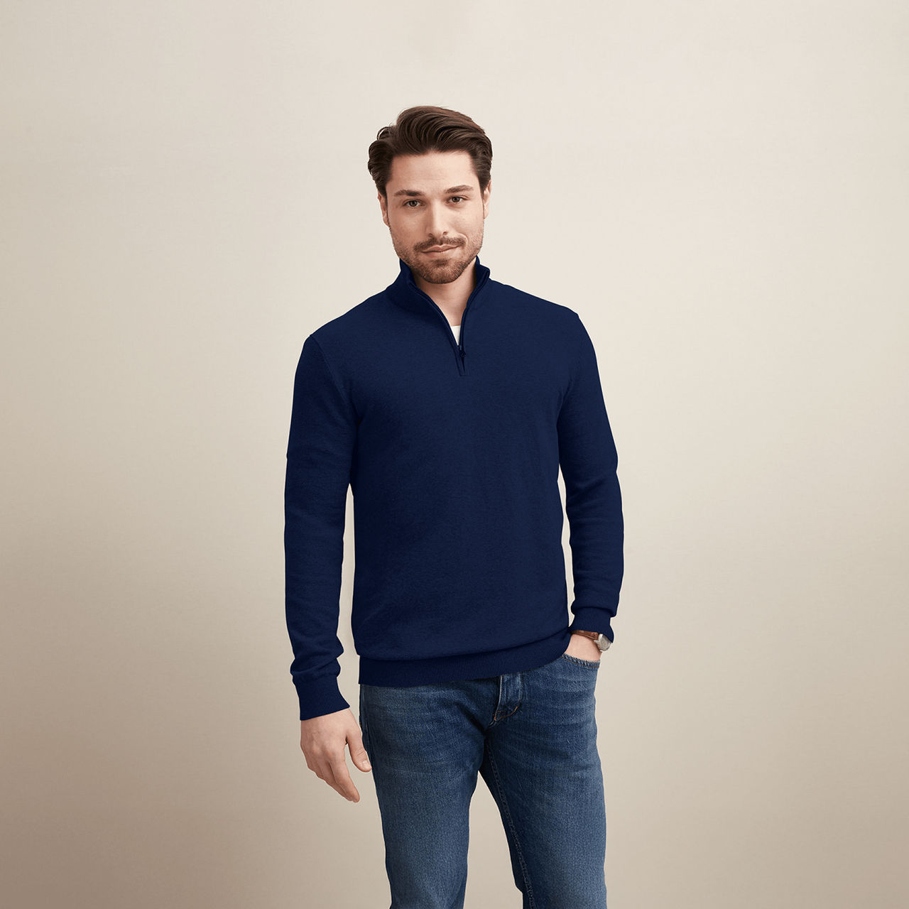 Sweter z półzamkiem męski