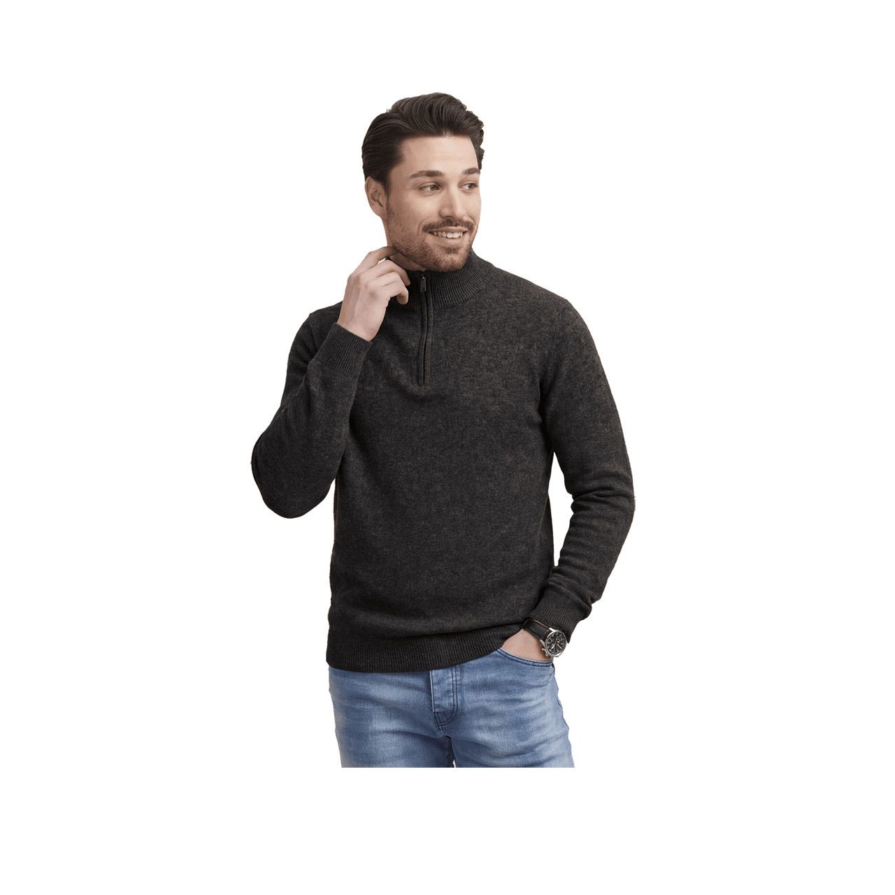 Sweter z półzamkiem męski