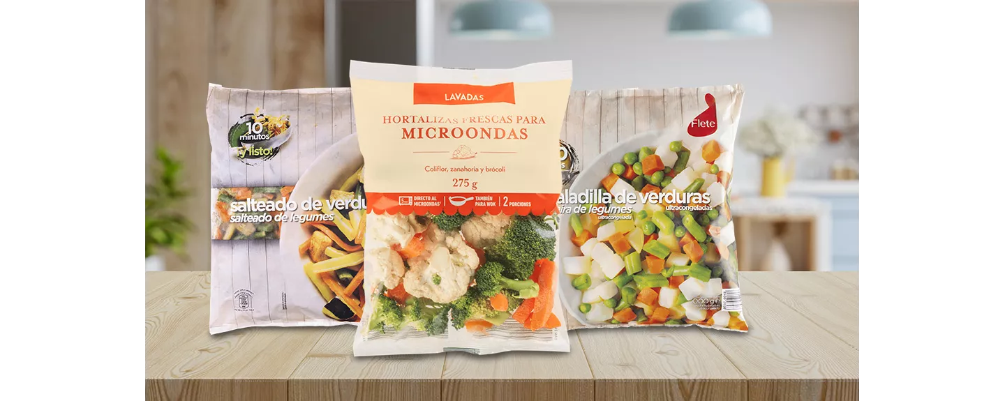 Bolsa de verduras congeladas