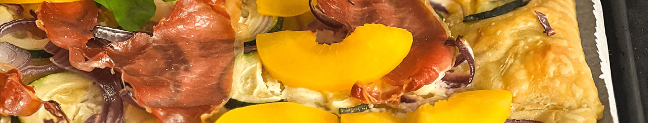 Plaattaart met perzik en ricotta ALDI