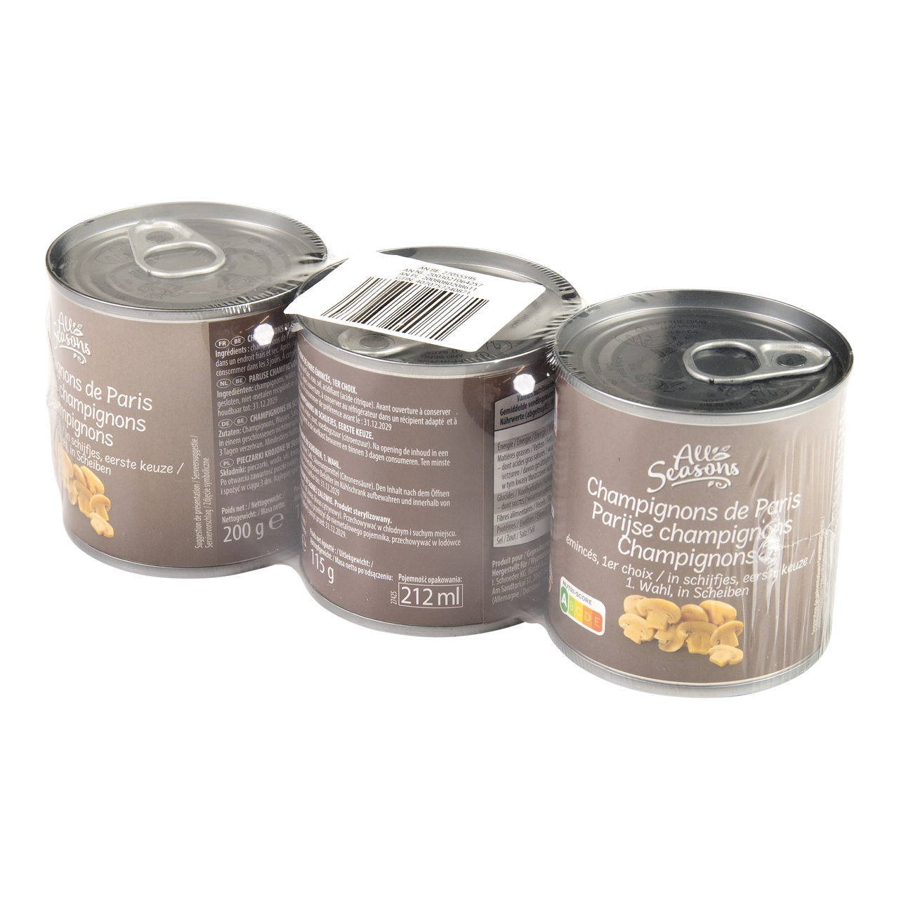 ALL SEASONS Champignonschijfjes, 3-pack (3 x 115 g)