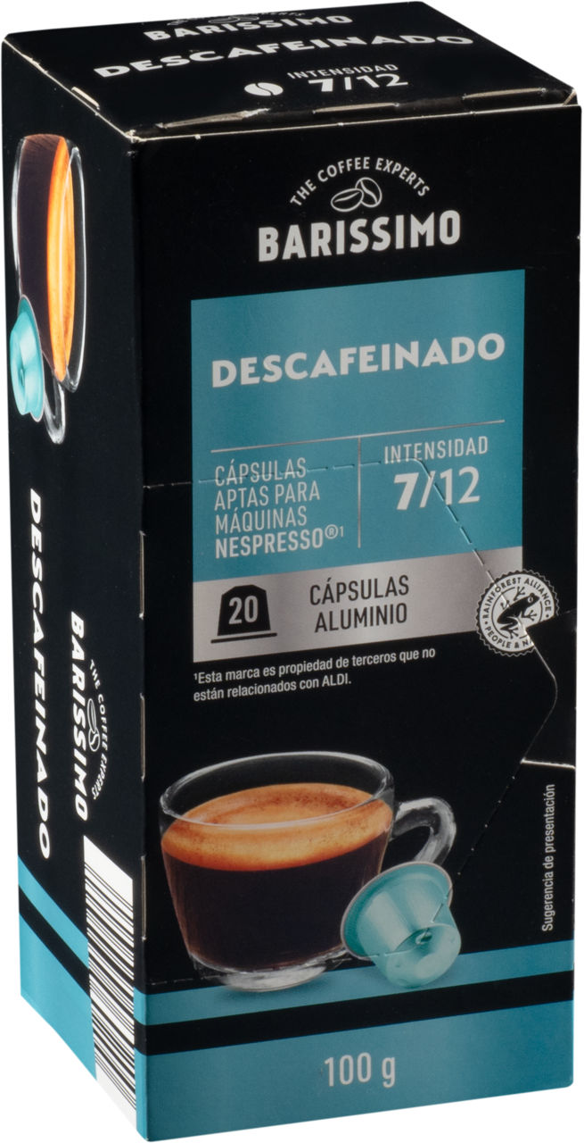 Cápsulas de café descafeinado 20 cápsulas