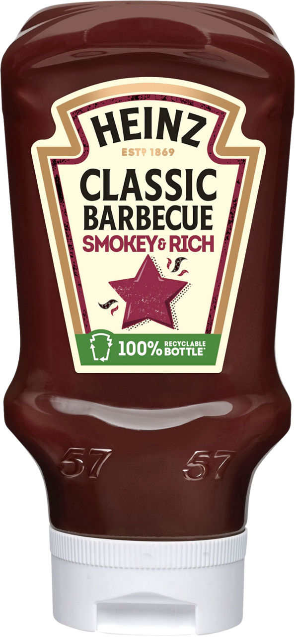 Salsa barbacoa classic HEINZ, bocabajo 400 ml