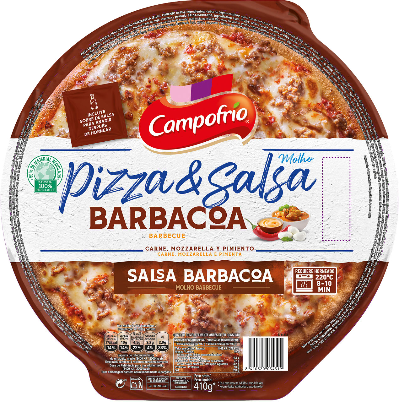 Pizza barbacoa 410 g