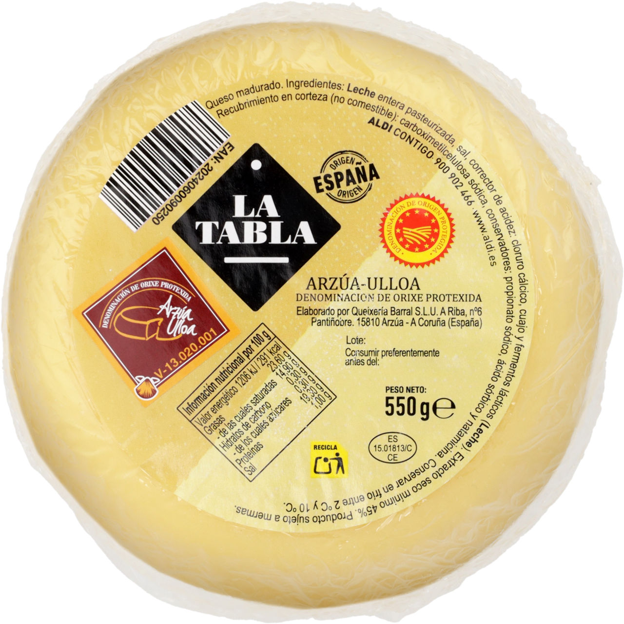 Queso Arzúa-Ulloa DOP 550 g