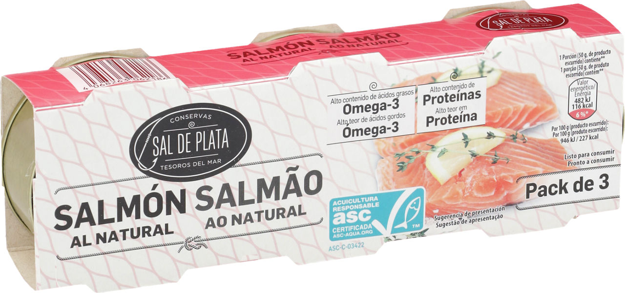Salmón al natural 3 x 50 g