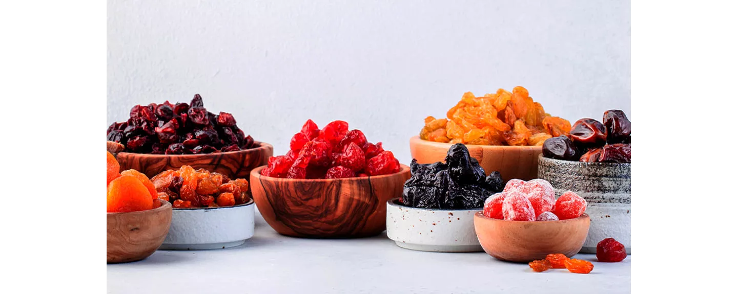 Frutas desecadas ricas en fibra