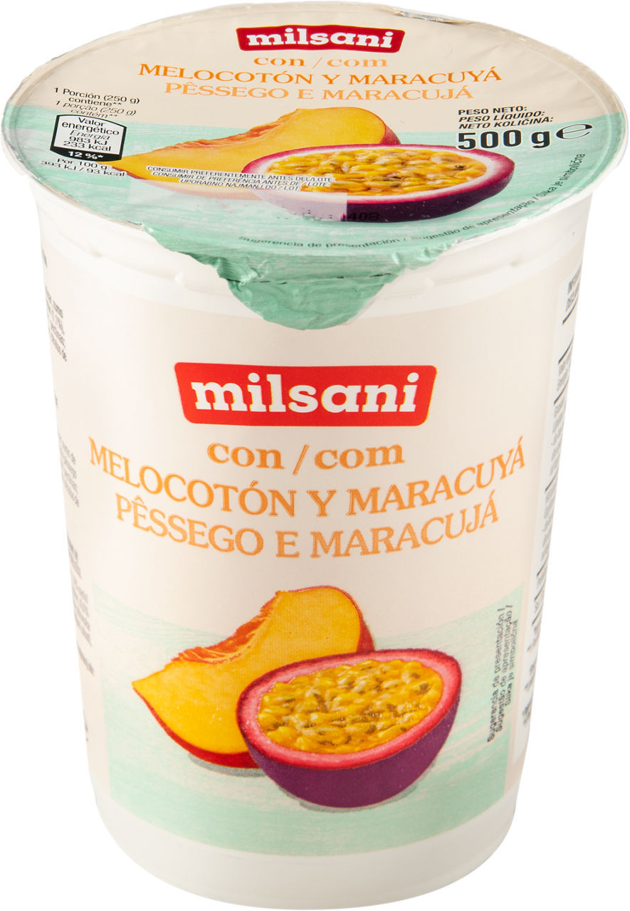 Yogur con melocotón y maracuyá 500 g