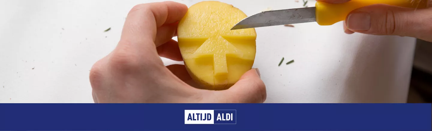 stempelen met aardappelen