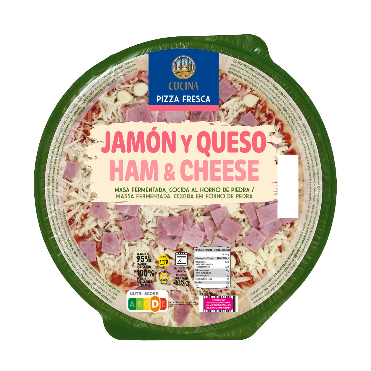 Pizza de jamón y queso CUCINA