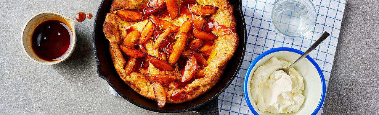 Duitse pannenkoeken met appel en stroop