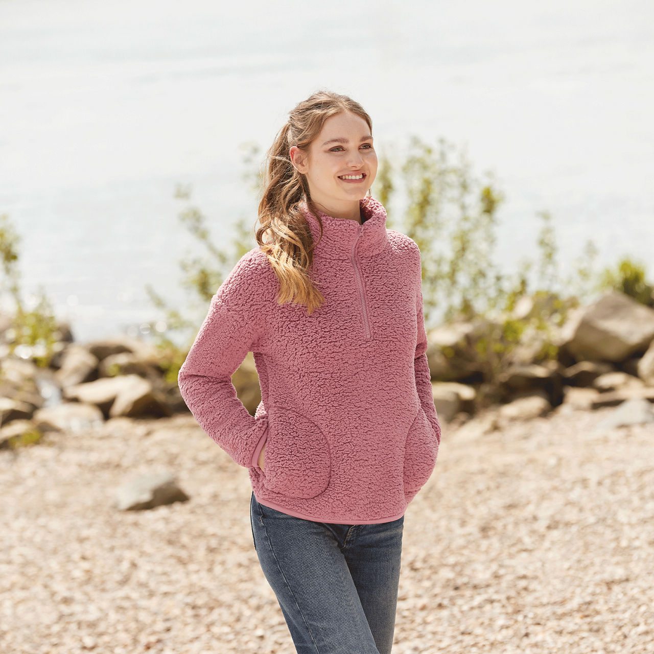 Bluza sherpa damska