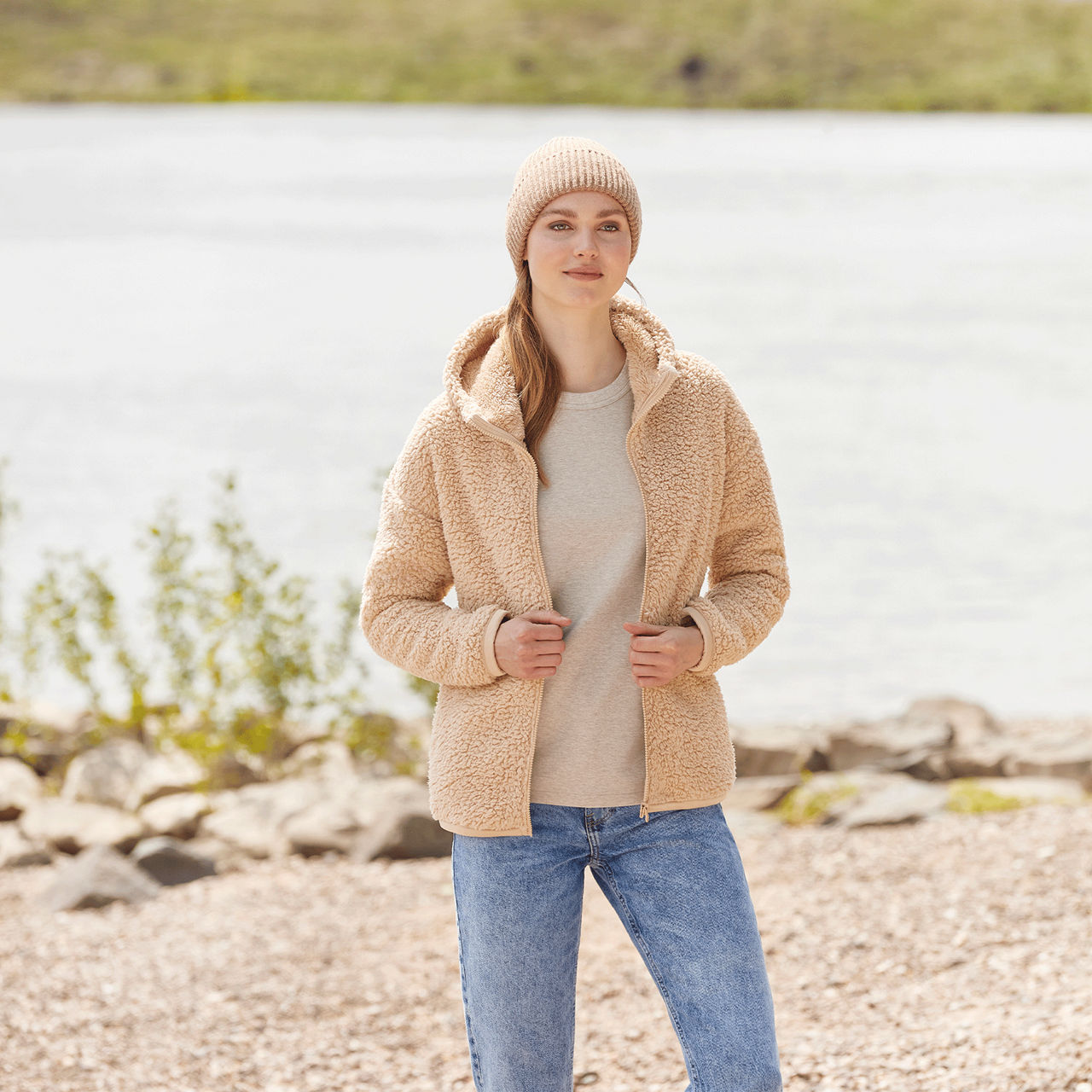 Bluza sherpa damska