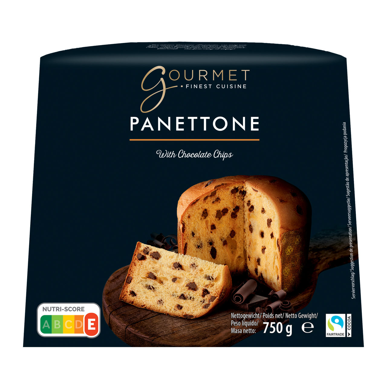 Włoska babka panettone z kawałkami czekolady
