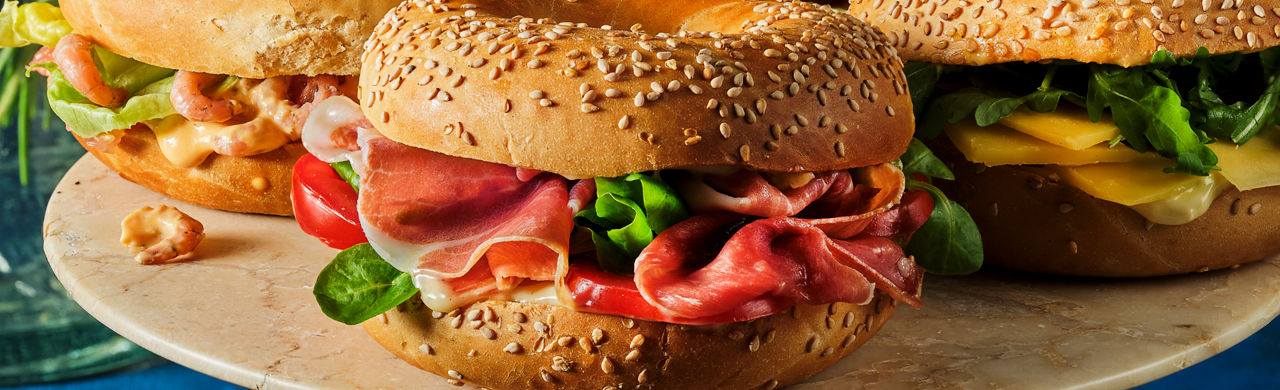 Bagels met Jamon serrano en truffelmayonaise 