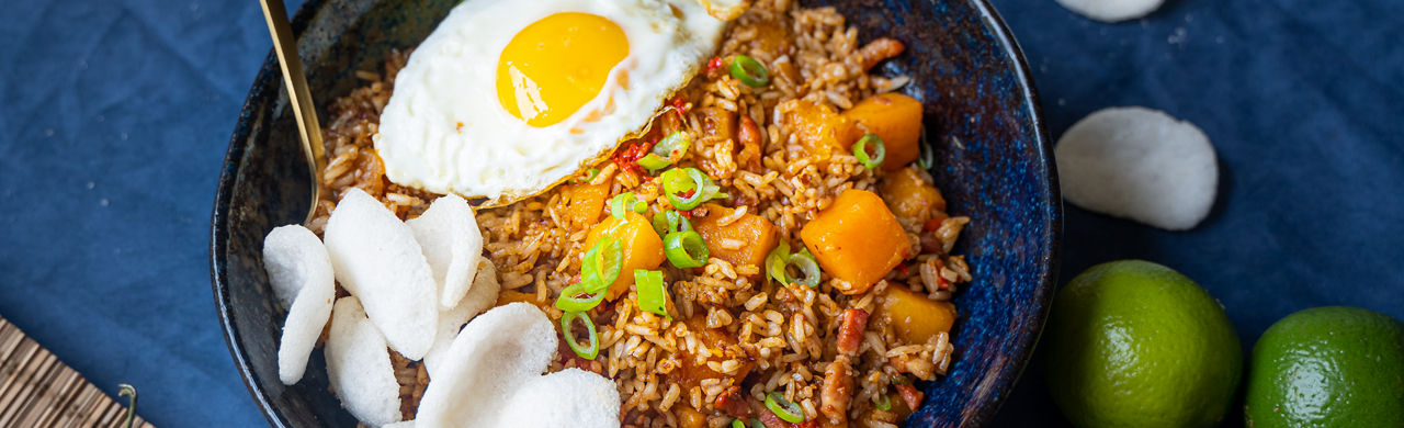 Herfstige nasi goreng met pompoen en spekjes - ALDI Supermarkten