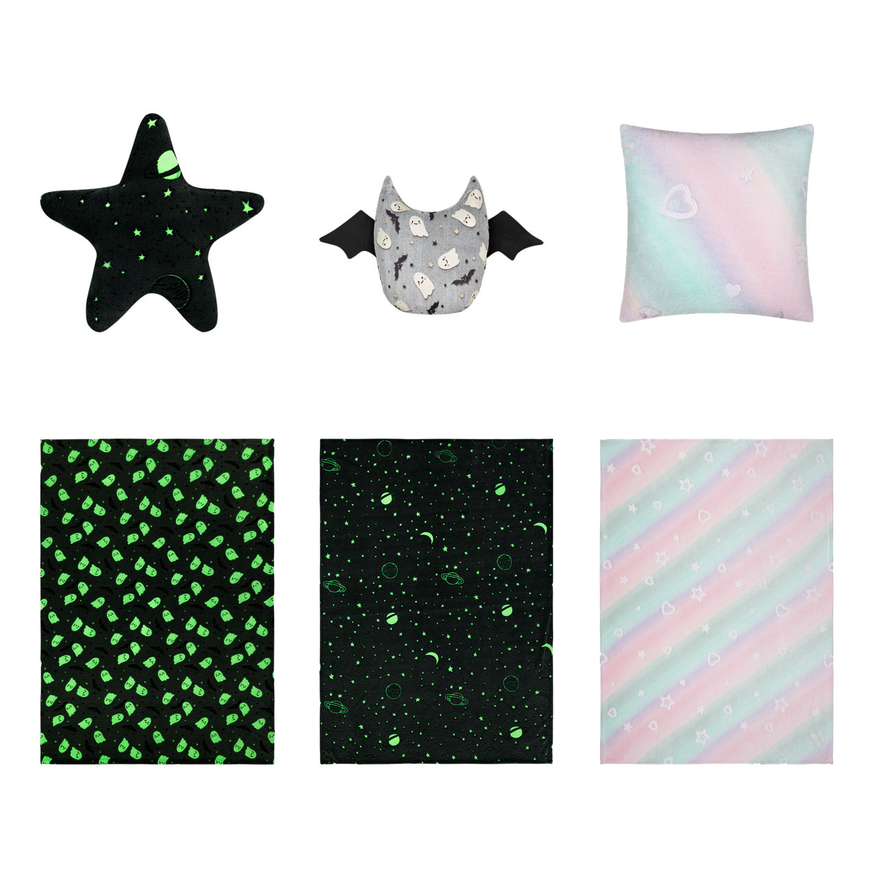 HOME CREATION Deken of kussen "glow in the dark"