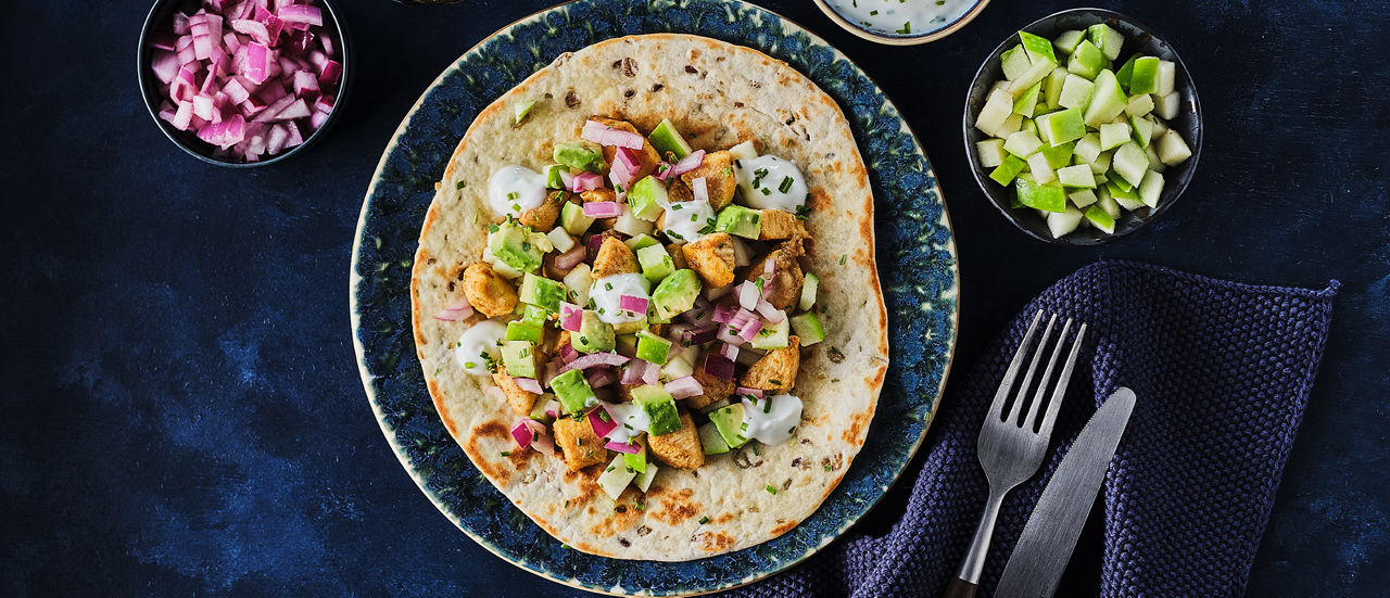 Tortilla wraps met kip, appel en avocado bij ALDI