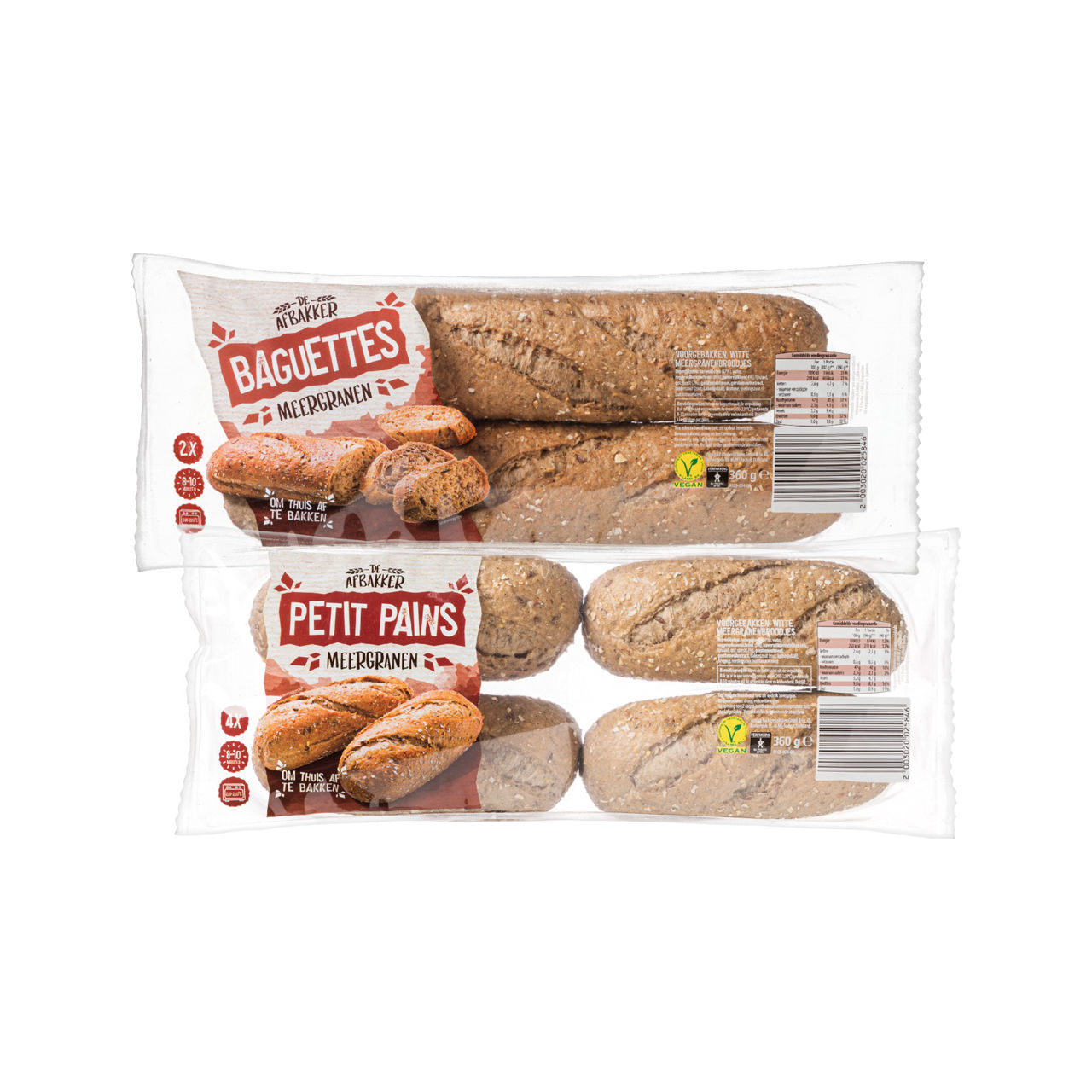 Baguettes of petit pains meergranen