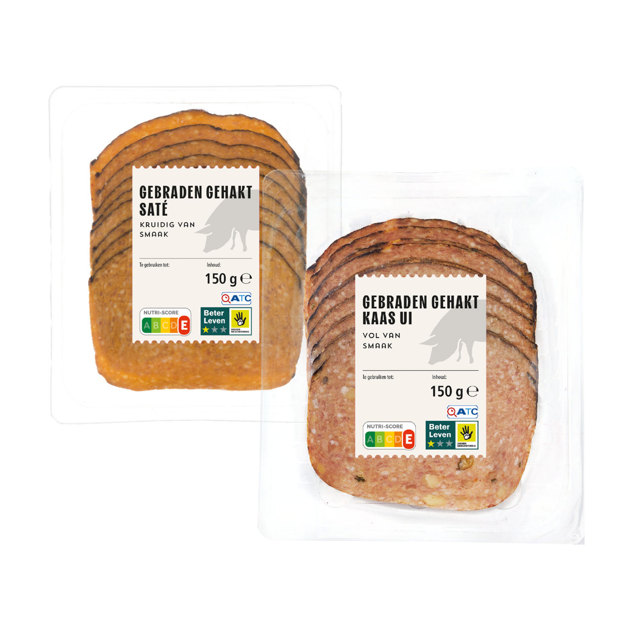 Gebraden gehakt saté of kaas-ui