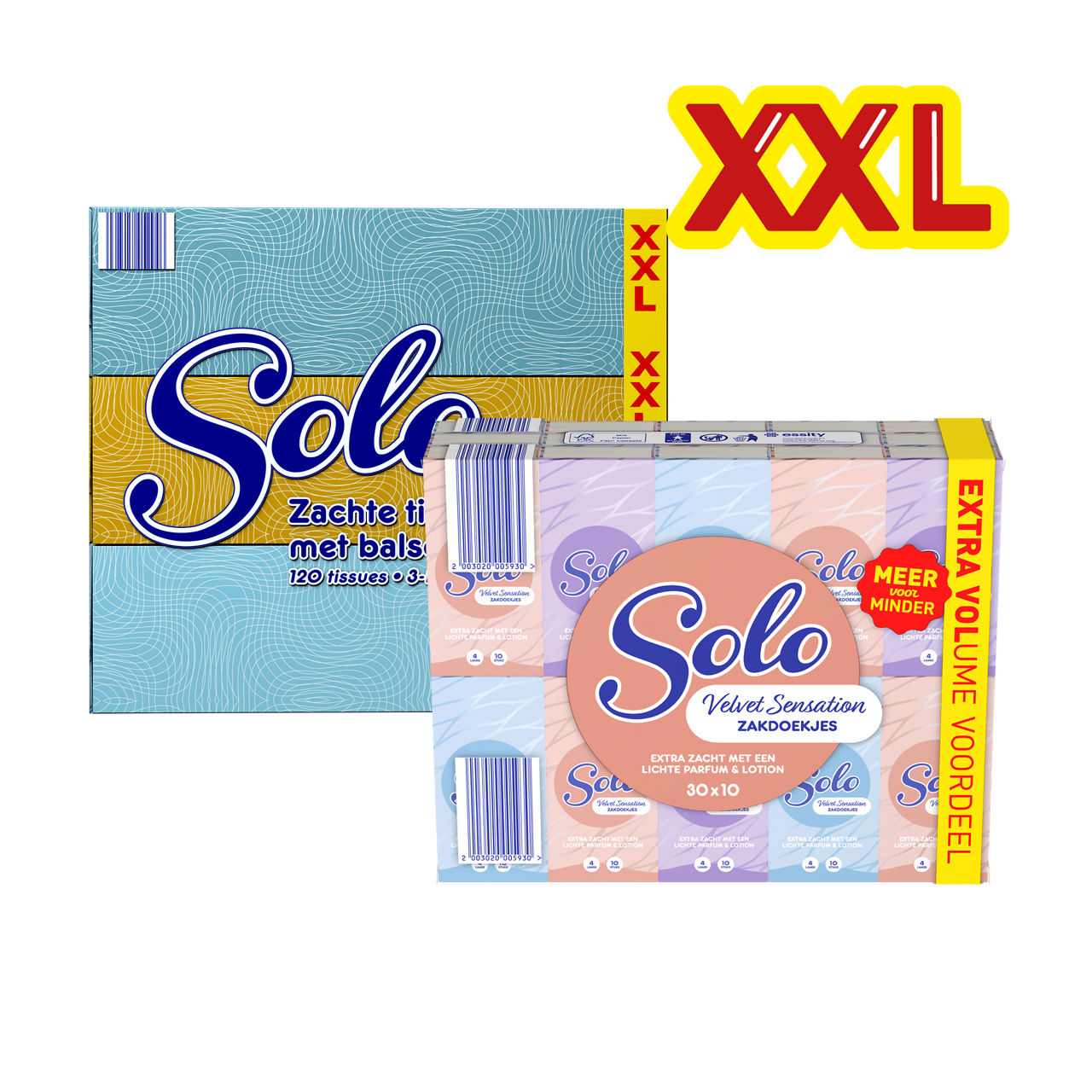 3-pack tissues of 30-pack zakdoekjes