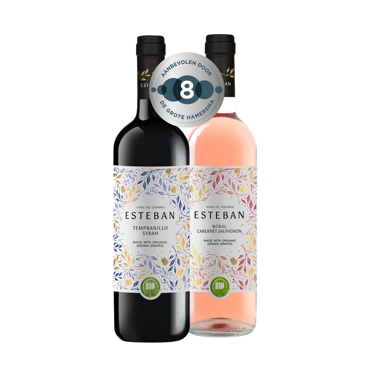 Esteban Tempranillo Syrah, Verdejo Sauvignon Blanc of Cabernet Sauvignon rosé