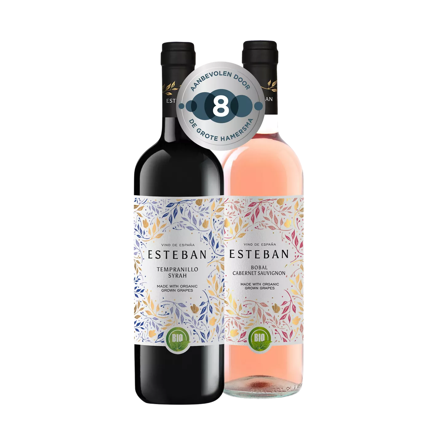 Esteban Tempranillo Syrah, Verdejo Sauvignon Blanc of Cabernet Sauvignon rosé